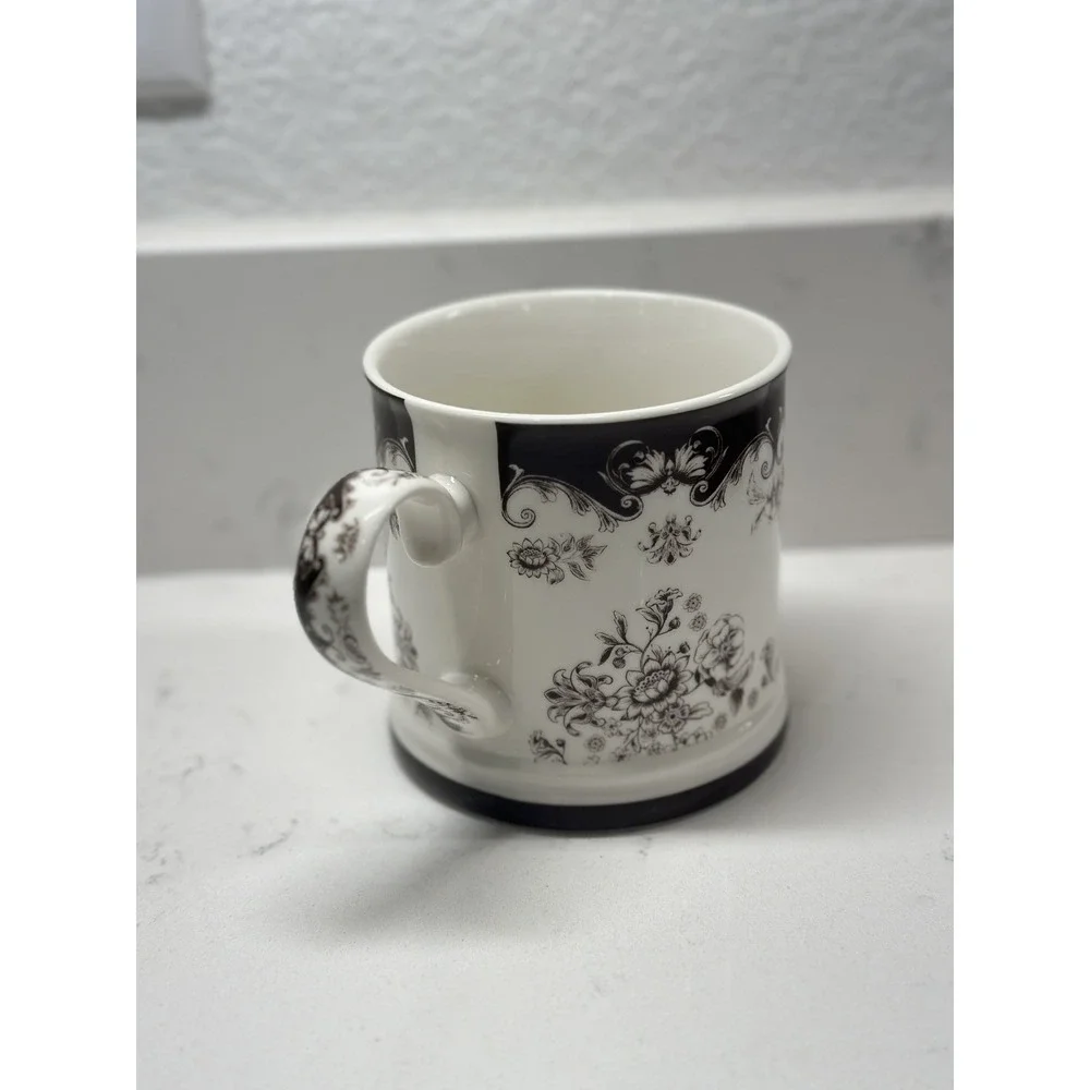 Brown Floral Toile Mug Cup Fall Thanksgiving 4
